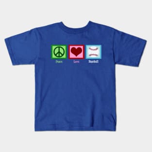 Peace Love Baseball Kids T-Shirt